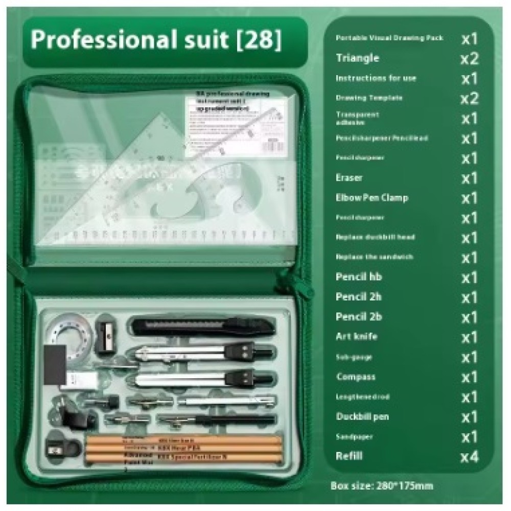 Kit Dibujo Profesional Modelo KBX-3130B (28 piezas) 