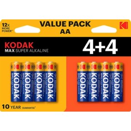 Pilas Kodak Max AA LR6 (pack 8 unidades)
