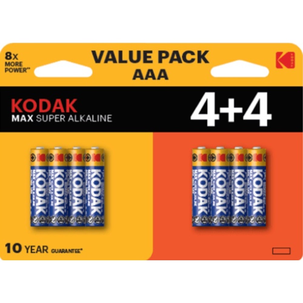 Pilas Kodak Max AAA LR3 (pack 8 unidades)