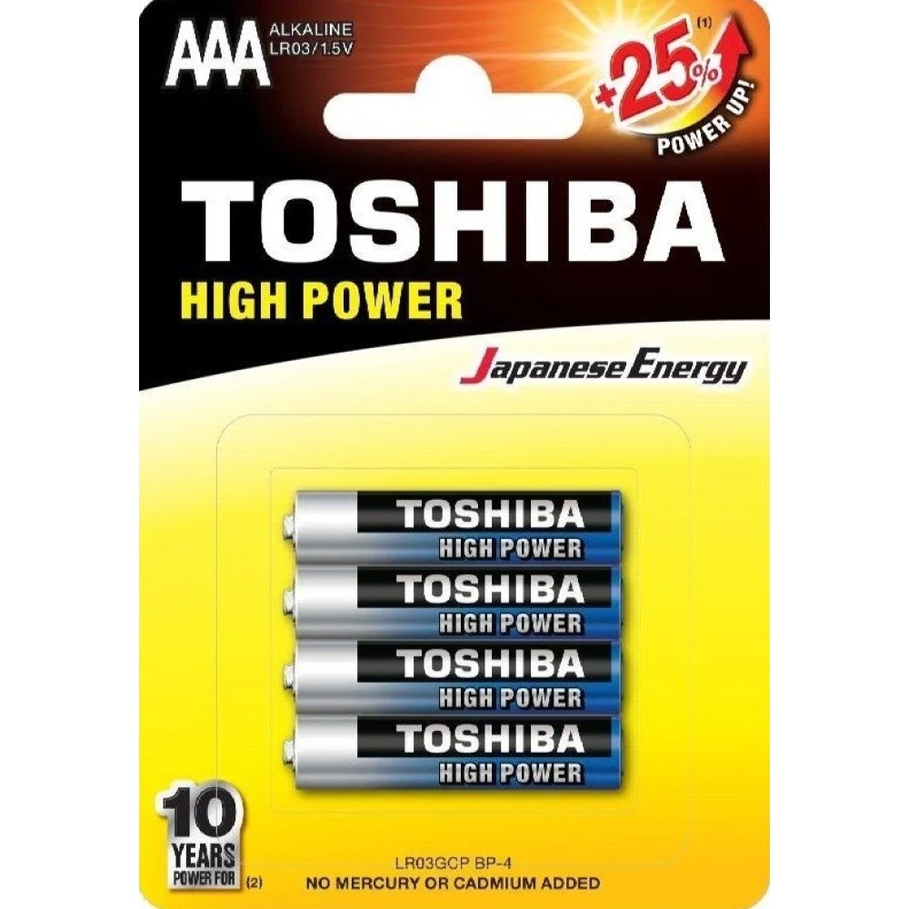 Pilas Toshiba AAA LR3 (pack 4 unidades)