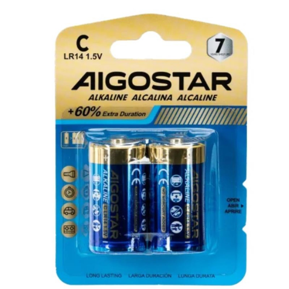 Pilas AIGOSTAR LR14 (pack 2 unidades)