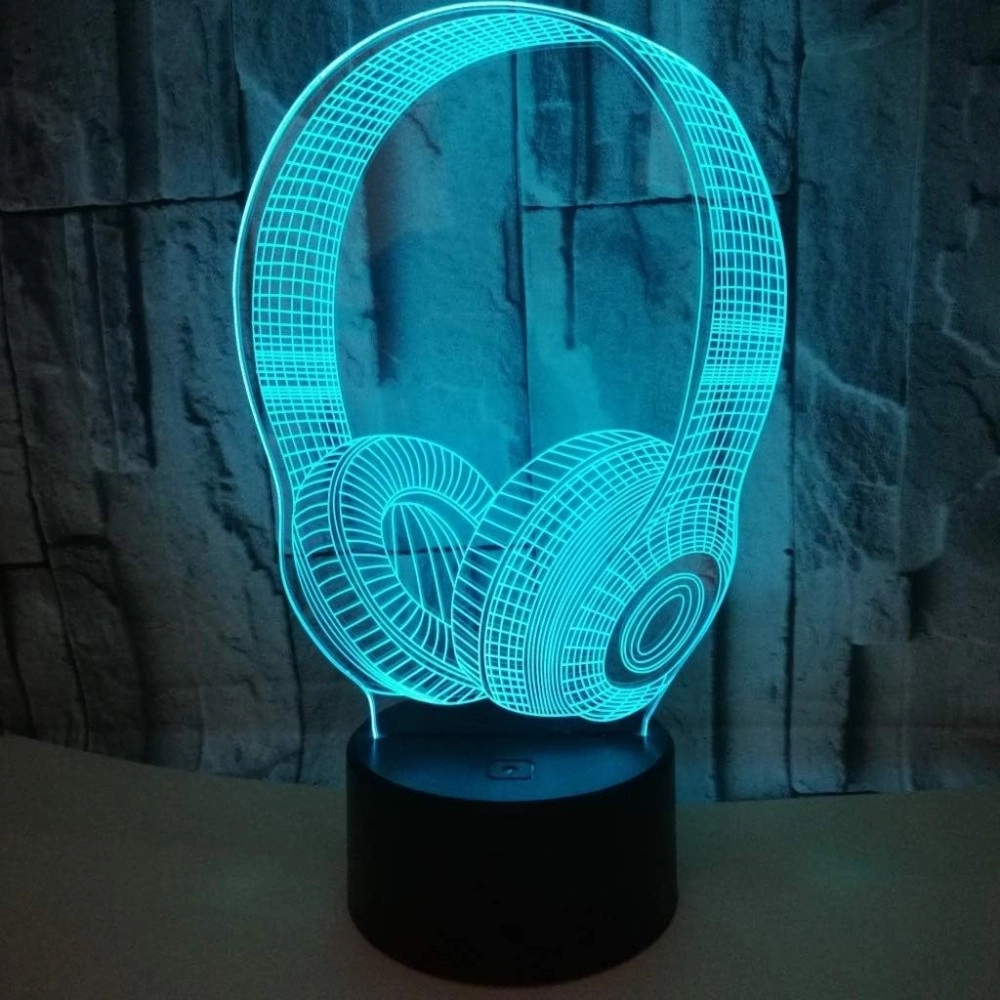 Lampara Nocturna 3D Auriculares AOKELI (3 diseños)