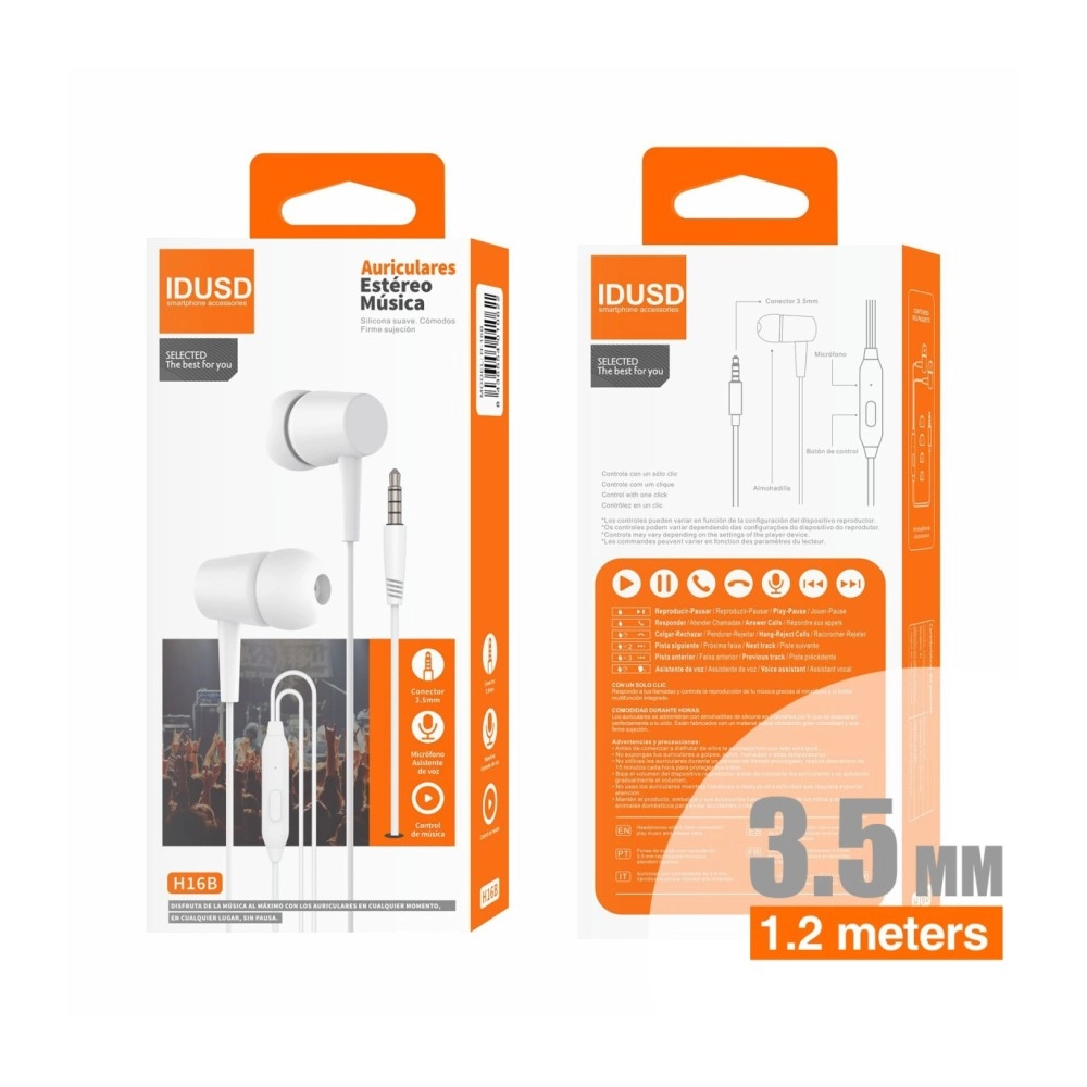Auriculares H16B IDUSD Stereo Cable 3.5 mm 