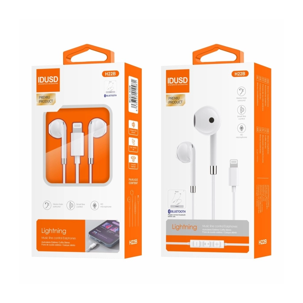 Auriculares H22B IDUSD Stereo Cable Lightning 