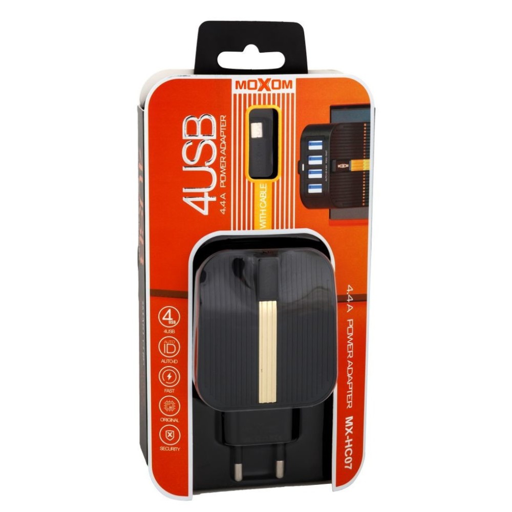 Cargador Rapido Moxom mx-hc07 4usb 4,4A 