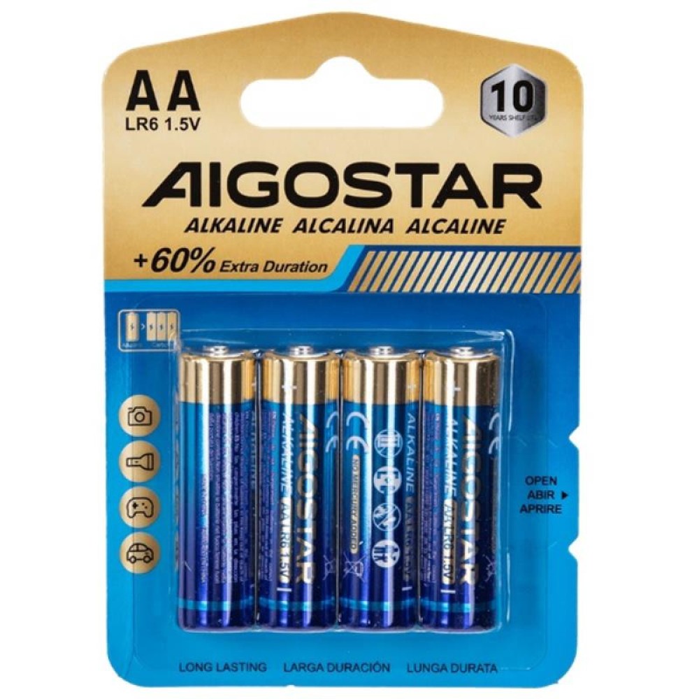 Pilas Aigostar AA LR6 (pack 4 unidades)