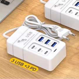 Estacion de carga BP633-1 3usb+3pd 65w