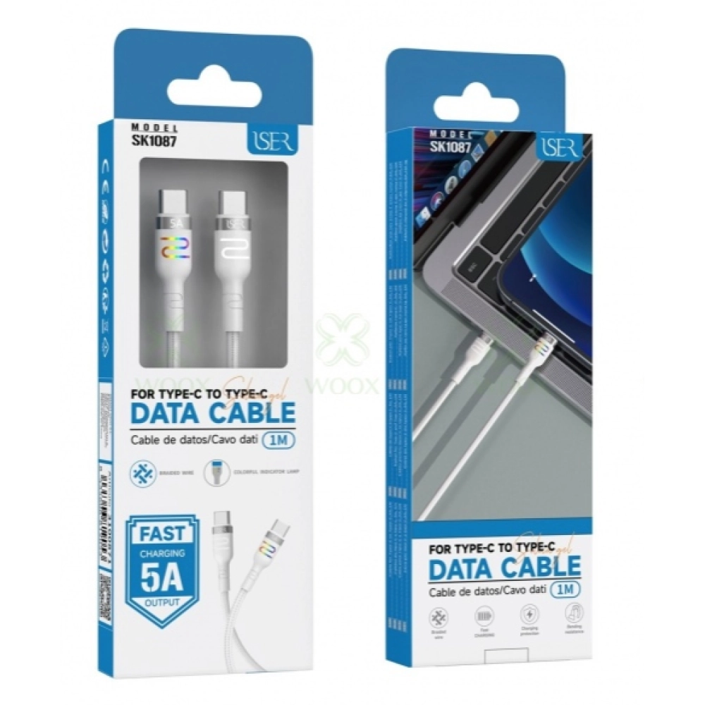 Cable Tipo-C a Tipo-C ISER SK1087 5A 1M 