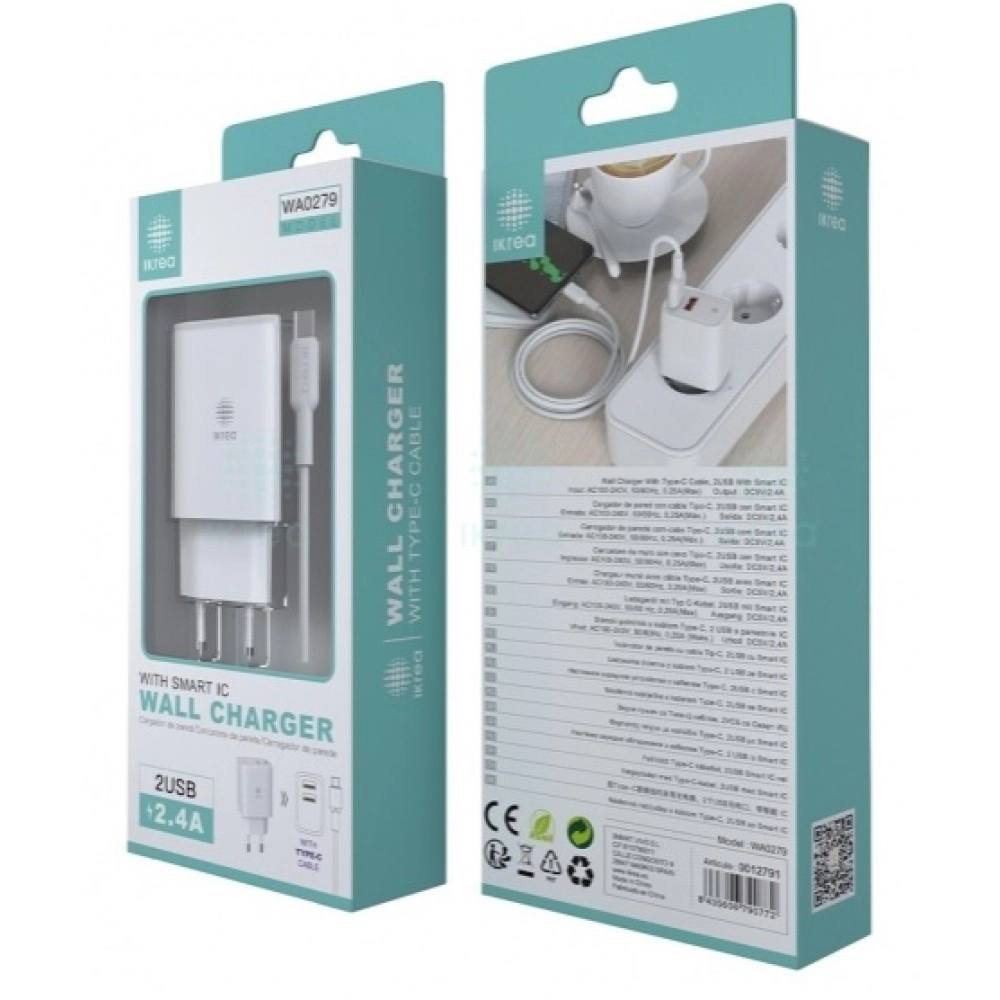 Cargador Rapido TIPO-C WA0279 2.4A 5V 