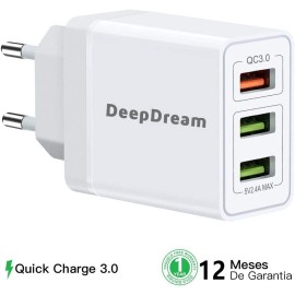 Cargador Rapido DeepDream USB 3.0 30W 3xUSB